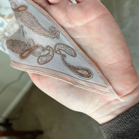 VTG Oscar de la Renta Silk Oblong Scarf Art Nouveau Romantic Bias Cut ~70” - Picture 5 of 16